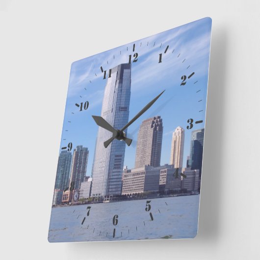 Uitzicht van de Hudson-rivier naar de skyline van Vierkante Klok (Hoek)