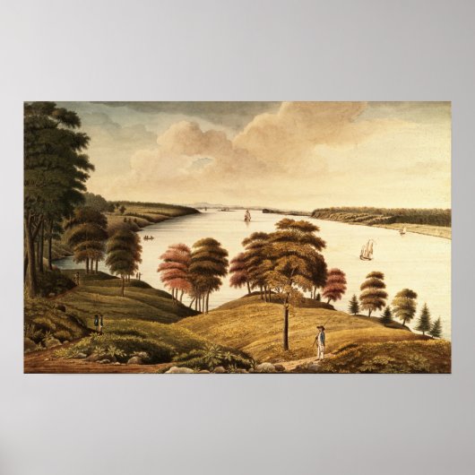 Uitzicht van de Hudson-rivier van Fort Knyphansen Poster (Voorkant)