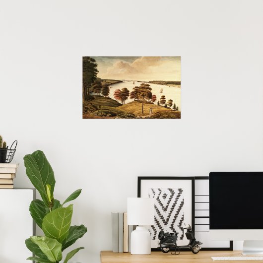 Uitzicht van de Hudson-rivier van Fort Knyphansen Poster (Thuiskantoor)