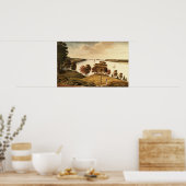Uitzicht van de Hudson-rivier van Fort Knyphansen Poster (Keuken)