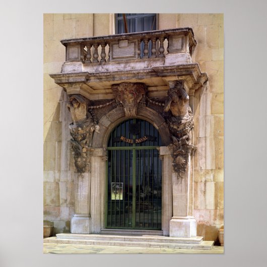 Uitzicht van de ingang van het museum poster (Voorkant)