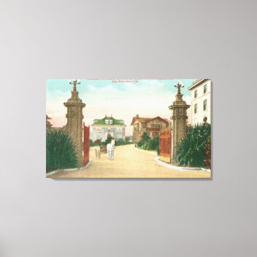 Uitzicht van de ingang van Presidio Terrace Canvas Afdruk (Voorkant)