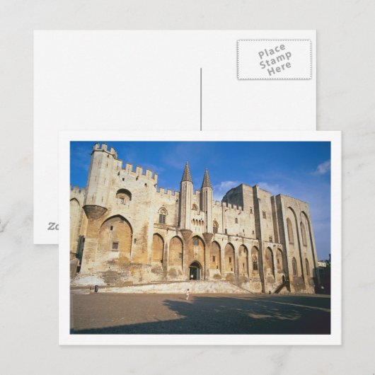 Uitzicht van de ingangsfaat van het paleis (foto) briefkaart (Voorkant / Achterkant)