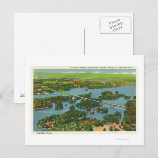 Uitzicht van de internationale brug briefkaart (Voorkant / Achterkant)