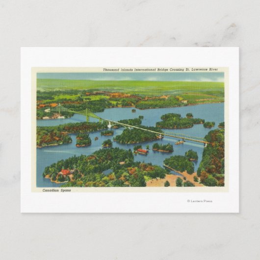 Uitzicht van de internationale brug briefkaart (Voorkant)