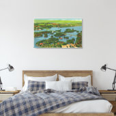 Uitzicht van de internationale brug canvas afdruk (Insitu (Slaapkamer))