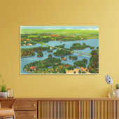 Uitzicht van de internationale brug canvas afdruk (Insitu (Woonkamer))