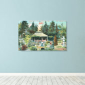 Uitzicht van de Japanse Tea Garden Canvas Afdruk (Insitu (Houten vloer))