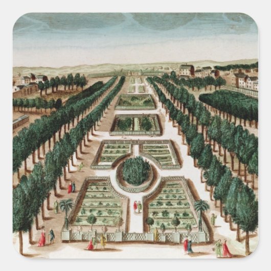 Uitzicht van de Jardin des Plantes Vierkante Sticker (Voorkant)