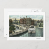 Uitzicht van de kanaalboten over het aquaduct briefkaart (Voorkant / Achterkant)