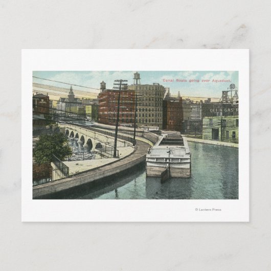 Uitzicht van de kanaalboten over het aquaduct briefkaart (Voorkant)