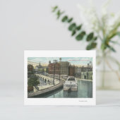 Uitzicht van de kanaalboten over het aquaduct briefkaart (Staand voorkant)