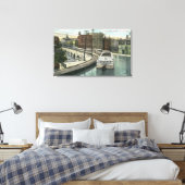 Uitzicht van de kanaalboten over het aquaduct canvas afdruk (Insitu (Slaapkamer))