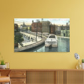 Uitzicht van de kanaalboten over het aquaduct canvas afdruk (Insitu (Woonkamer))