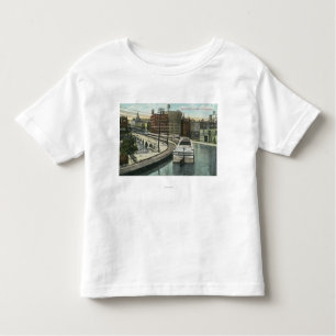 Uitzicht van de kanaalboten over het aquaduct kinder shirts