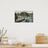Uitzicht van de kanaalboten over het aquaduct poster (Keuken)
