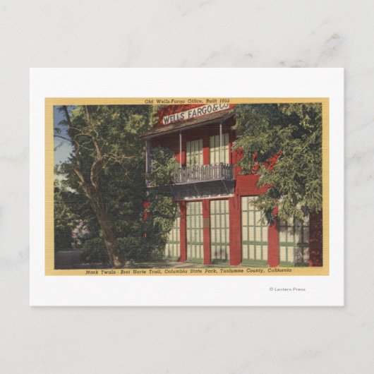 Uitzicht van de Kantoor Old Wells-Fargo (1855) Briefkaart (Voorkant)