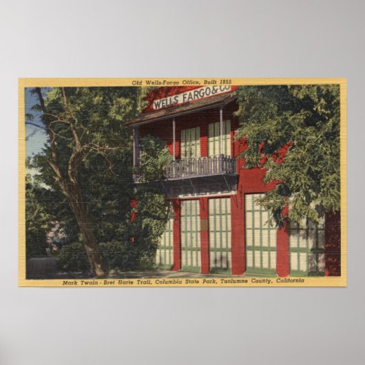 Uitzicht van de Kantoor Old Wells-Fargo (1855) Poster (Voorkant)