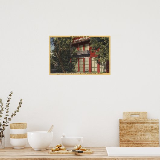 Uitzicht van de Kantoor Old Wells-Fargo (1855) Poster (Keuken)