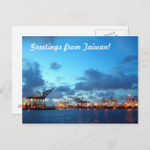 Uitzicht van de Kaohsiung Container Port op het ti Briefkaart (Voorkant / Achterkant)