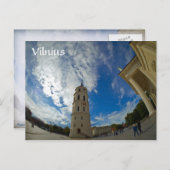 Uitzicht van de kathedraal Basilica, Vilnius Litou Briefkaart (Voorkant / Achterkant)