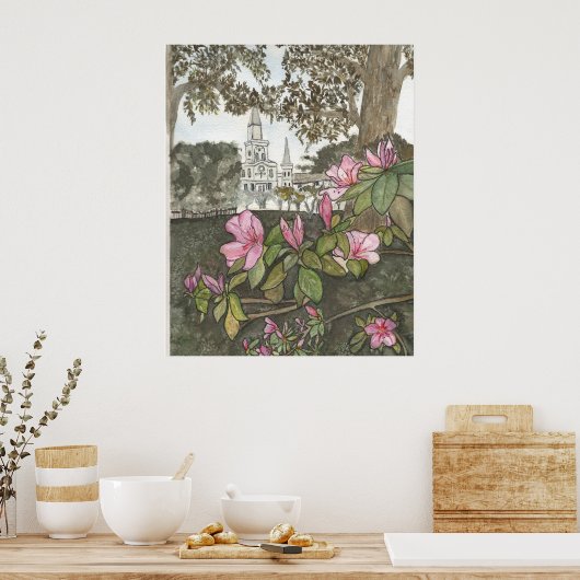 Uitzicht van de kathedraal poster (Keuken)