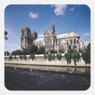 Uitzicht van de kathedraal van de Seine, 1163-1345 Vierkante Sticker