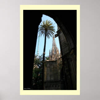 Uitzicht van de kathedraal van Gaudi Poster