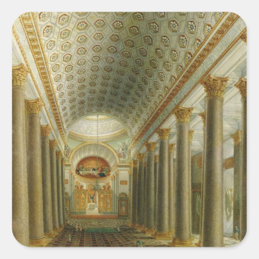 Uitzicht van de kathedraal van Kazan Vierkante Sticker (Voorkant)