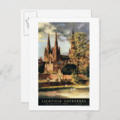 Uitzicht van de kathedraal van Lichfield Briefkaart (Voorkant / Achterkant)