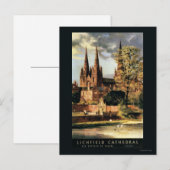 Uitzicht van de kathedraal van Lichfield Briefkaart (Voorkant / Achterkant)