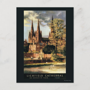 Uitzicht van de kathedraal van Lichfield Briefkaart