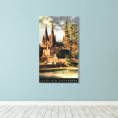 Uitzicht van de kathedraal van Lichfield Canvas Afdruk (Insitu (Houten vloer))