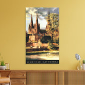 Uitzicht van de kathedraal van Lichfield Canvas Afdruk (Insitu (Woonkamer))