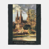 Uitzicht van de kathedraal van Lichfield Fleece Deken (Voorkant)