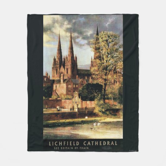 Uitzicht van de kathedraal van Lichfield Fleece Deken (Voorkant)