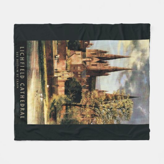 Uitzicht van de kathedraal van Lichfield Fleece Deken (Voorkant (Horizontaal))