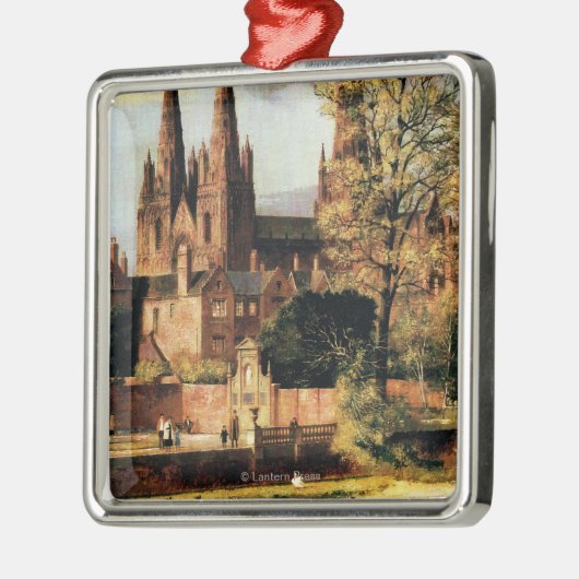 Uitzicht van de kathedraal van Lichfield Metalen Ornament (Links)