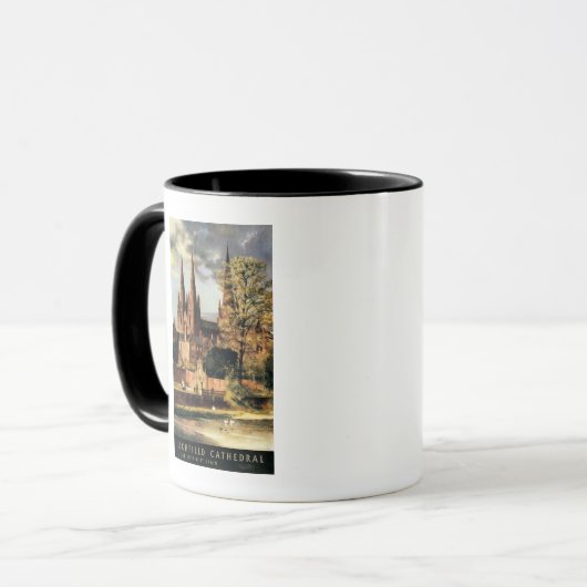 Uitzicht van de kathedraal van Lichfield Mok (Voorkant links)