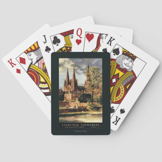 Uitzicht van de kathedraal van Lichfield Pokerkaarten (Achterkant)