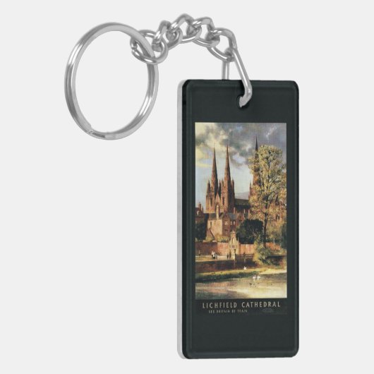 Uitzicht van de kathedraal van Lichfield Sleutelhanger (Voorkant Links)
