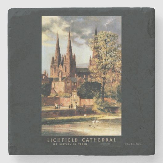 Uitzicht van de kathedraal van Lichfield Stenen Onderzetter (Voorkant)