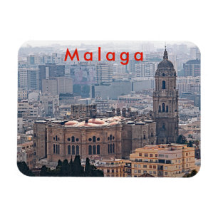 Uitzicht van de kathedraal van Malaga. Magneet