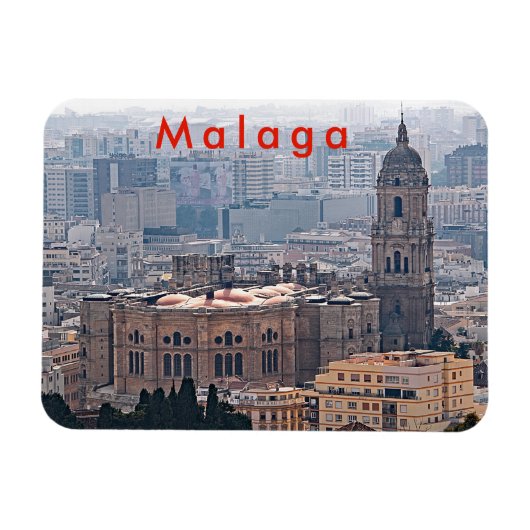 Uitzicht van de kathedraal van Malaga. Magneet (Horizontaal)