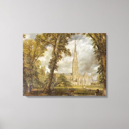 Uitzicht van de kathedraal van Salisbury (door Joh Canvas Afdruk (Voorkant)