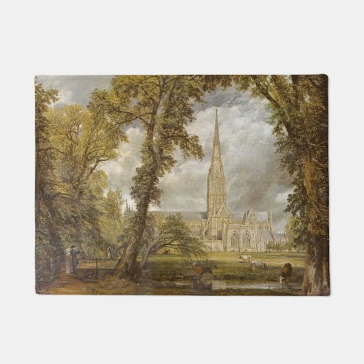 Uitzicht van de kathedraal van Salisbury (Engelse  Deurmat (Voorkant)