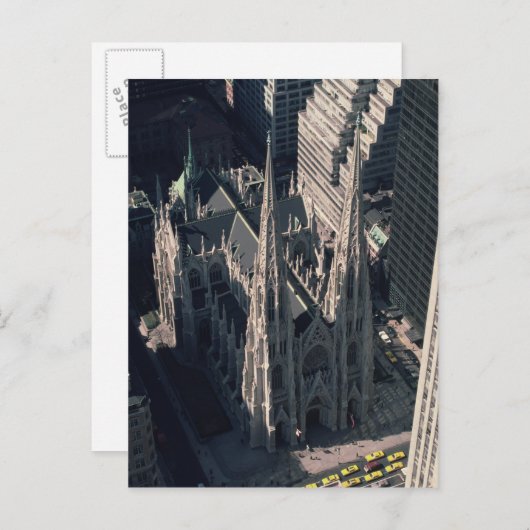 Uitzicht van de kathedraal van St. Patrick Briefkaart (Voorkant / Achterkant)