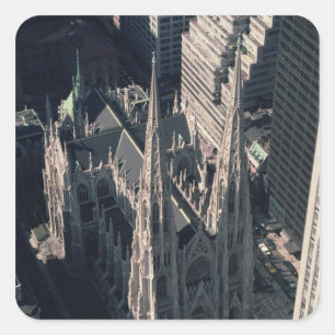 Uitzicht van de kathedraal van St. Patrick Vierkante Sticker