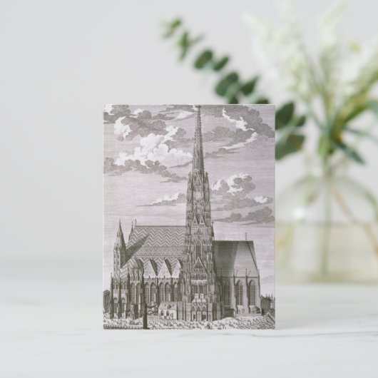 Uitzicht van de kathedraal van St. Stephan Briefkaart (Staand voorkant)