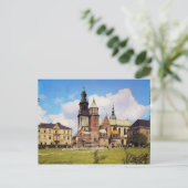 Uitzicht van de kathedraal van Wawel Briefkaart (Staand voorkant)